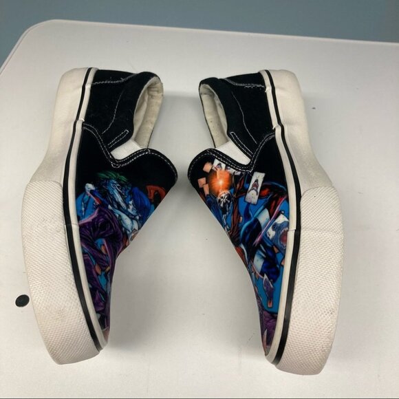 THE JOKER Sz 9 Harley Quinn Slip-On Sneakers Colourful Comfort Shoes - Picture 10 of 12